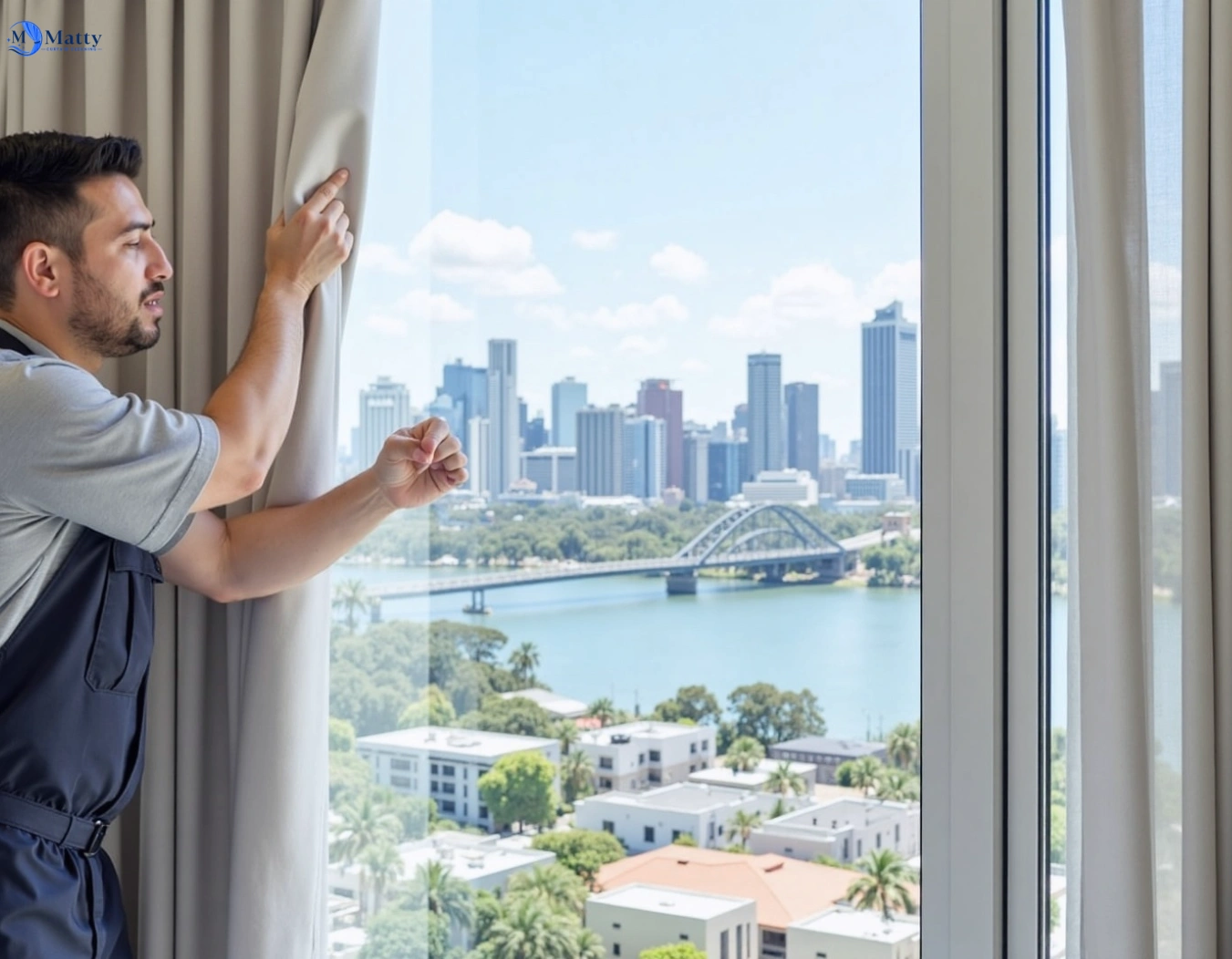Professional curtain steam cleaning service balmoral QLD by Matty Curtain Cleaning